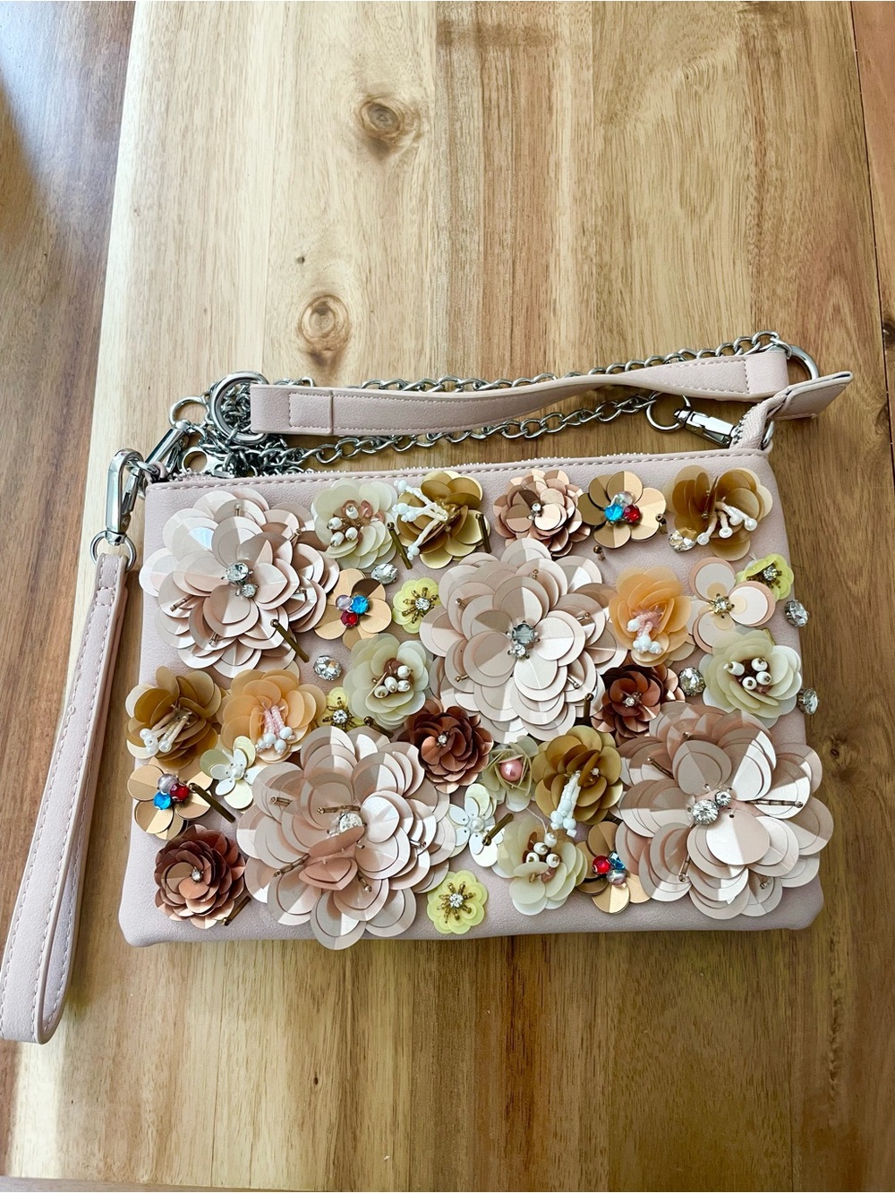 Chelsea 28 Floral Embellished Crossbody Bag - Blush
